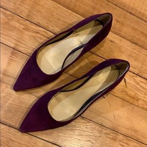 Purple Suede Nine West Kitten Heels